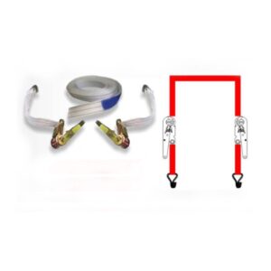 MALACATE DOBLE GRD 5 TT C/GANCHO J EXTR P.FIJA - CINTA 50 MM - ALT TENC LIBRE - LONG 8 MTS.